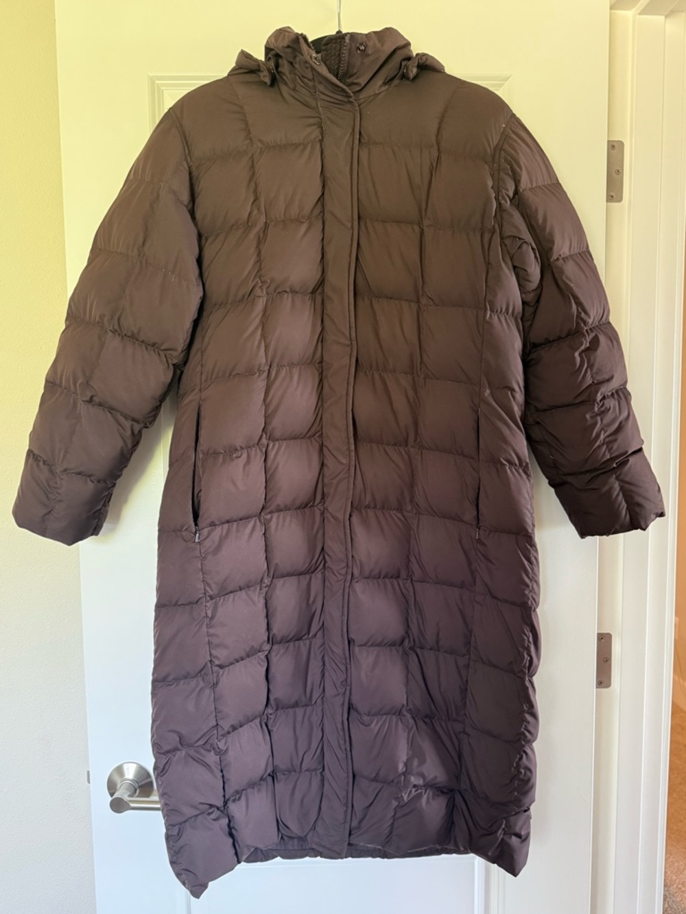 Chocolate Brown 100% Goose Down Hooded Parka